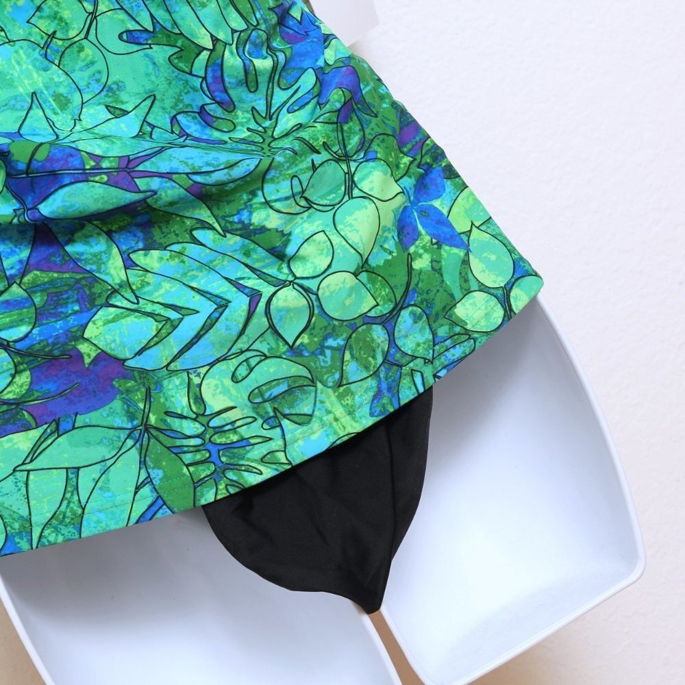 NWT Gottex Green and Blue Floral Tankini Top with Black Brief 12 swimwear - Picture 8 of 14